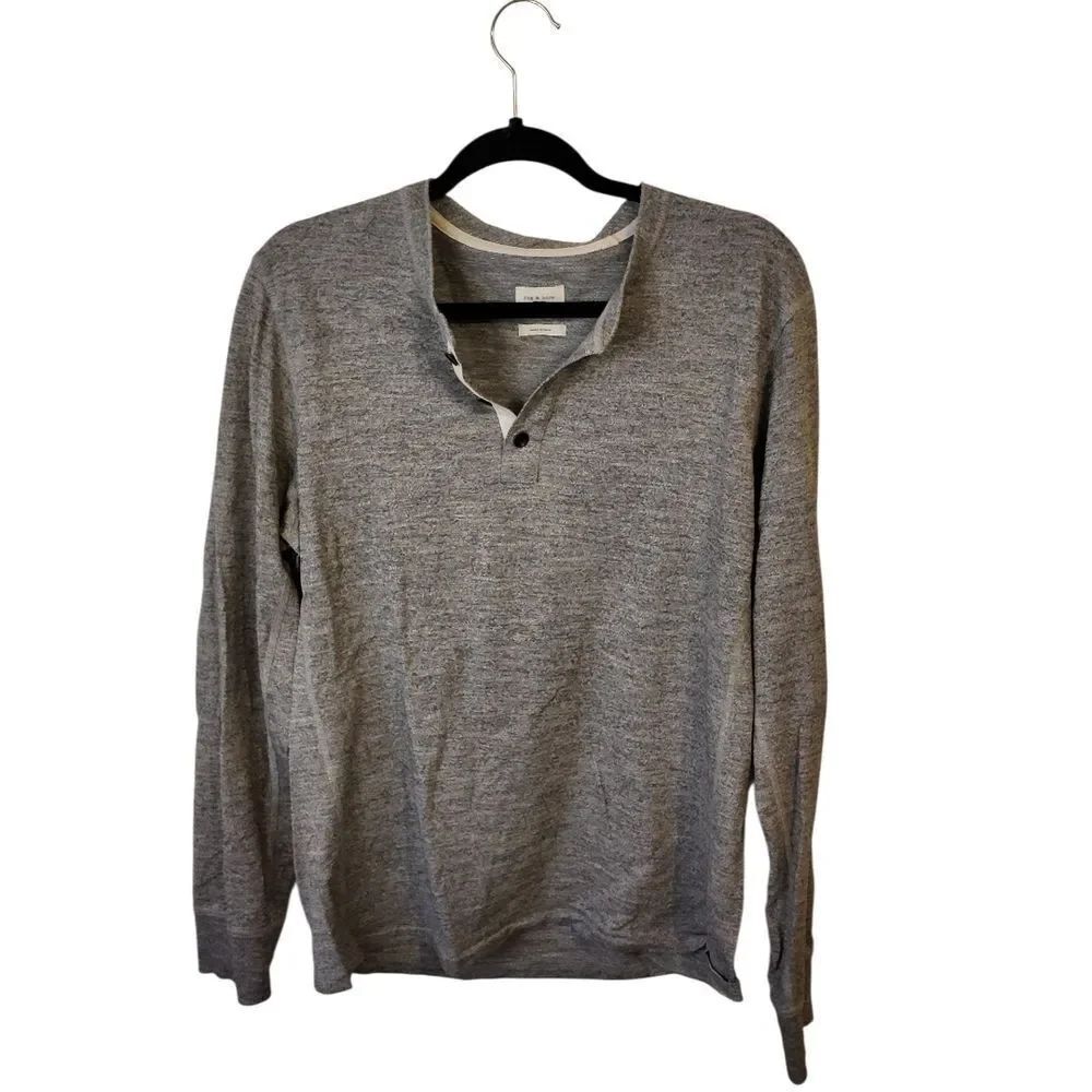 rag & bone Long Sleeve Gray Henly Size L